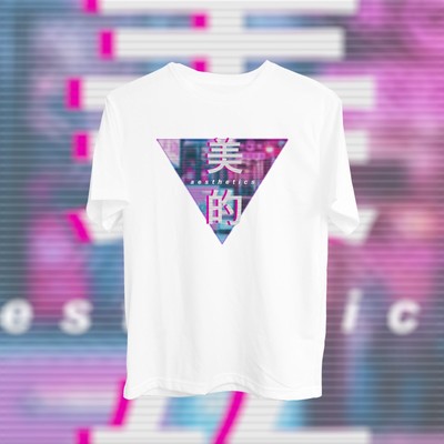 Nihon Sekai Synthwave Vaporwave Aesthetic Japanese Anime Vapor City Tee Shirt