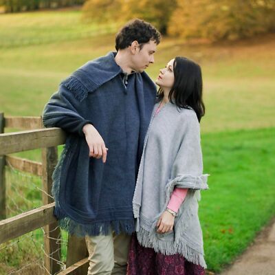 Pre-owned Ecualama Wholesale Lot Of 10 Alpaca Wool Poncho Unisex South American Cape Coat Jacket In Multicolor