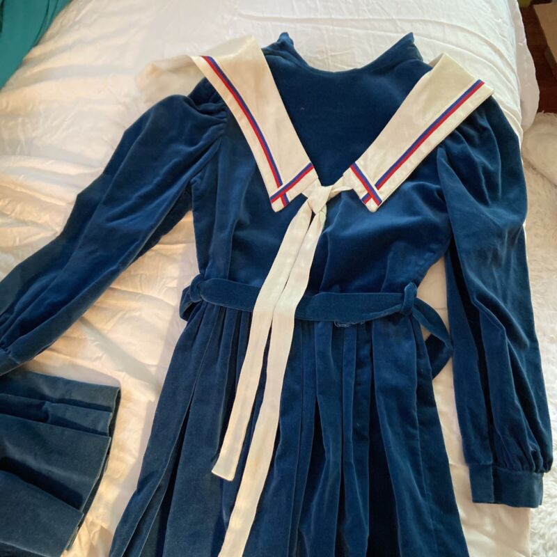 Two vintage marshall field’s girls size 12 velvet dress Other Dress Is Smaller