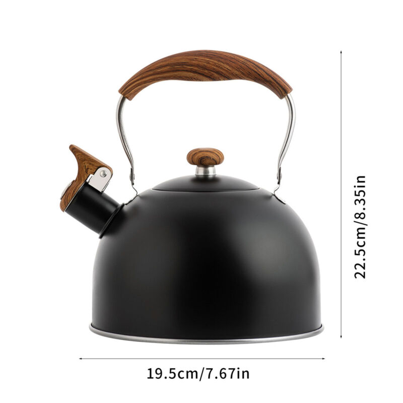 1PCS 2.5L Whistle Boiling Kettle with Wood Grain Anti Scald Handle