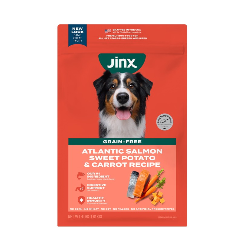 Salmon, Sweet Potato & Carrot Dry Dog Food, Grain Free, 4 Lb. Bag