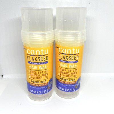 2X Cantu Flaxseed Smoothing Hair Wax Strong Hold, 2 Oz ea- New