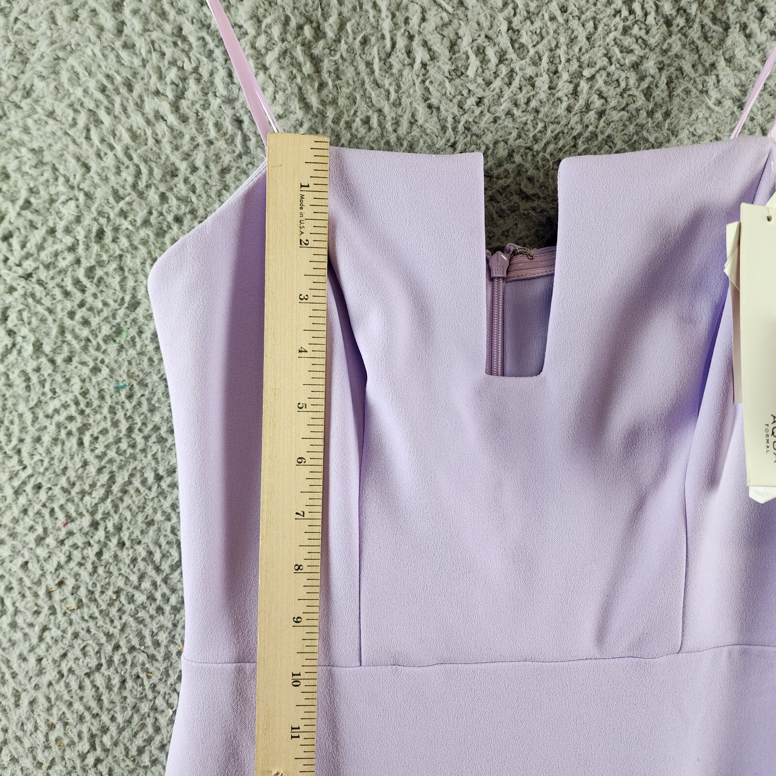 AQUA Scuba Crepe Strapless Gown Women's 6 Lilac Sweetheart Neck Back Zip Closure - Picture 7 of 13