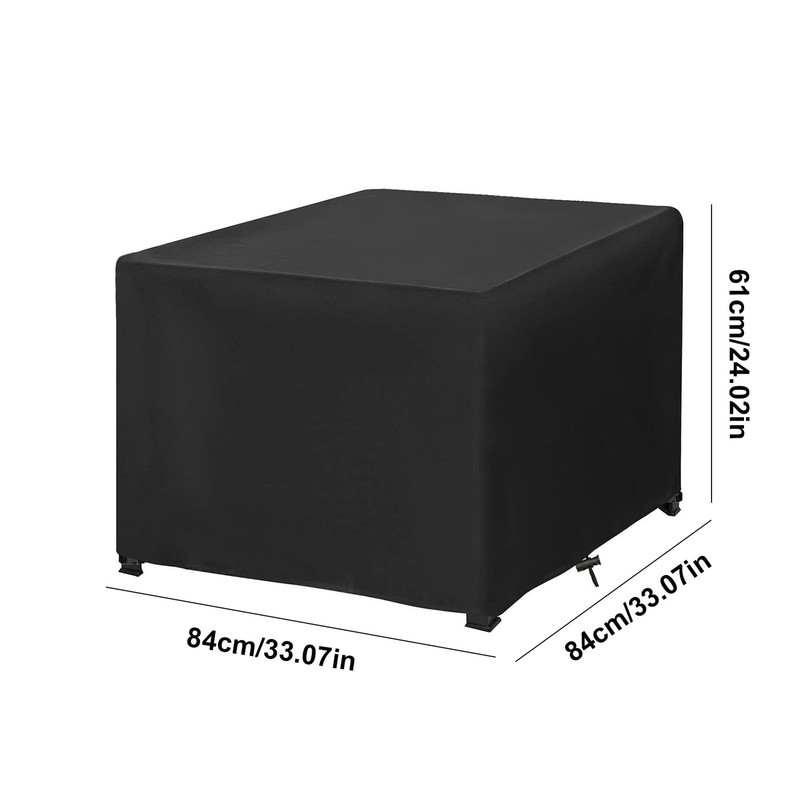 Square Fire Pit Cover 420D Full Coverage Outdoor Waterproof Table Protecor