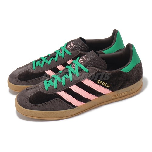 adidas Originals Gazelle Indoor W Dark Brown Pink Green Velvet Gum Women  JI2714