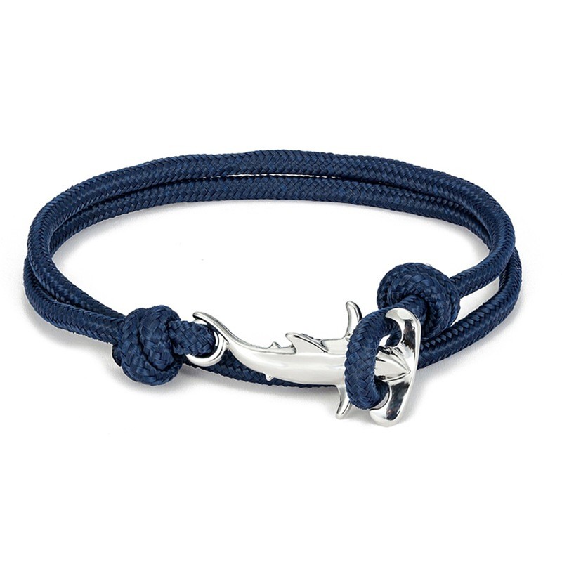 Cute Hammerhead Shark Nylon Rope Double Row Wrap Bracelet 14