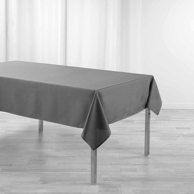 Tischdecke fleckenabweisend Polyester grau 140 x 250 cm Douceur d'intérieur
