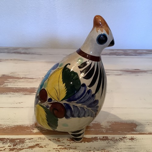 工芸品 Tonala pottery bird Tonala Handpainted Folk Art Mexican Pottery Ceramic Bird | eBay