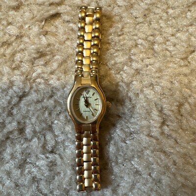 Elgin Watch Women Easy Read Stainless Steel Gold Dead Battery Quartz