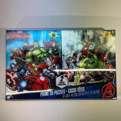Marvel Avengers Prime 3D Puzzle 2 Pack 500 Pieces Each 24''x18'' 4D Cityscape NIB