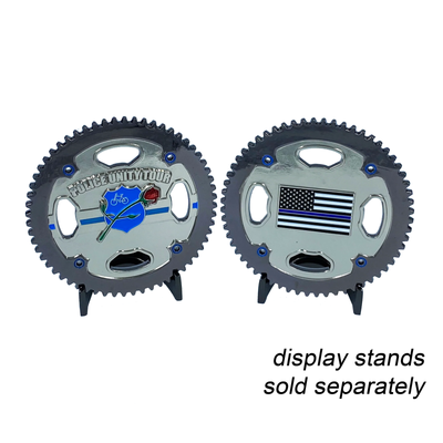 BB-011 Bicycle Sprocket Thin Blue Line Flag Police Unity Tour Bike Patrol Gear C