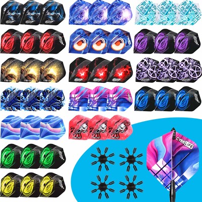 CyeeLife-Standard Dart Flights 48Packs(16 Designs )+32pcs Flight Protectors