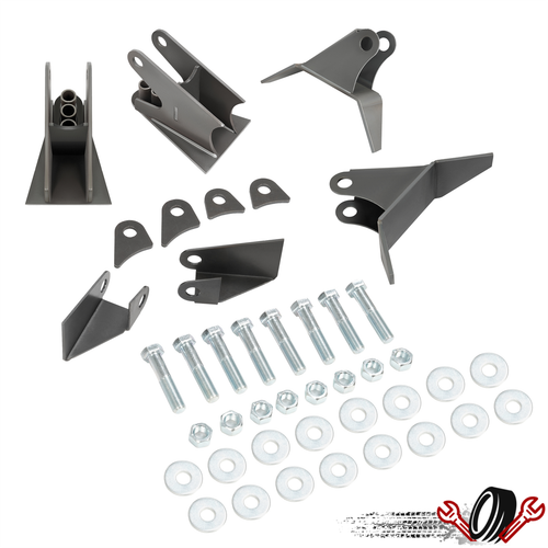 Стальная задняя пневматическая подвеска, приваренная к раме Треугольными 4-х рычажными осевыми кронштейнами