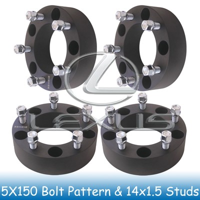 2quot Lexus Black Wheel Spacers 5x150 to 5x150 M14x15 Studs for LX 470 19982007