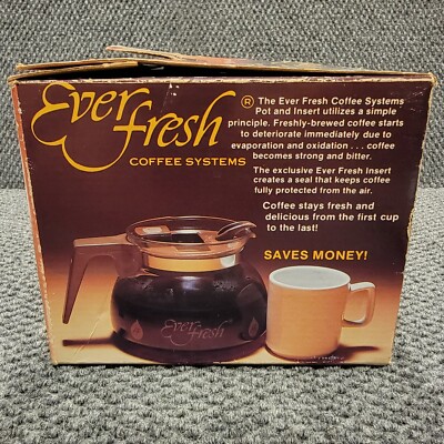 Vintage Ever Fresh Coffee Pot With Insert Pyrex 10 Cup Model EFS-10 50 Oz NOS