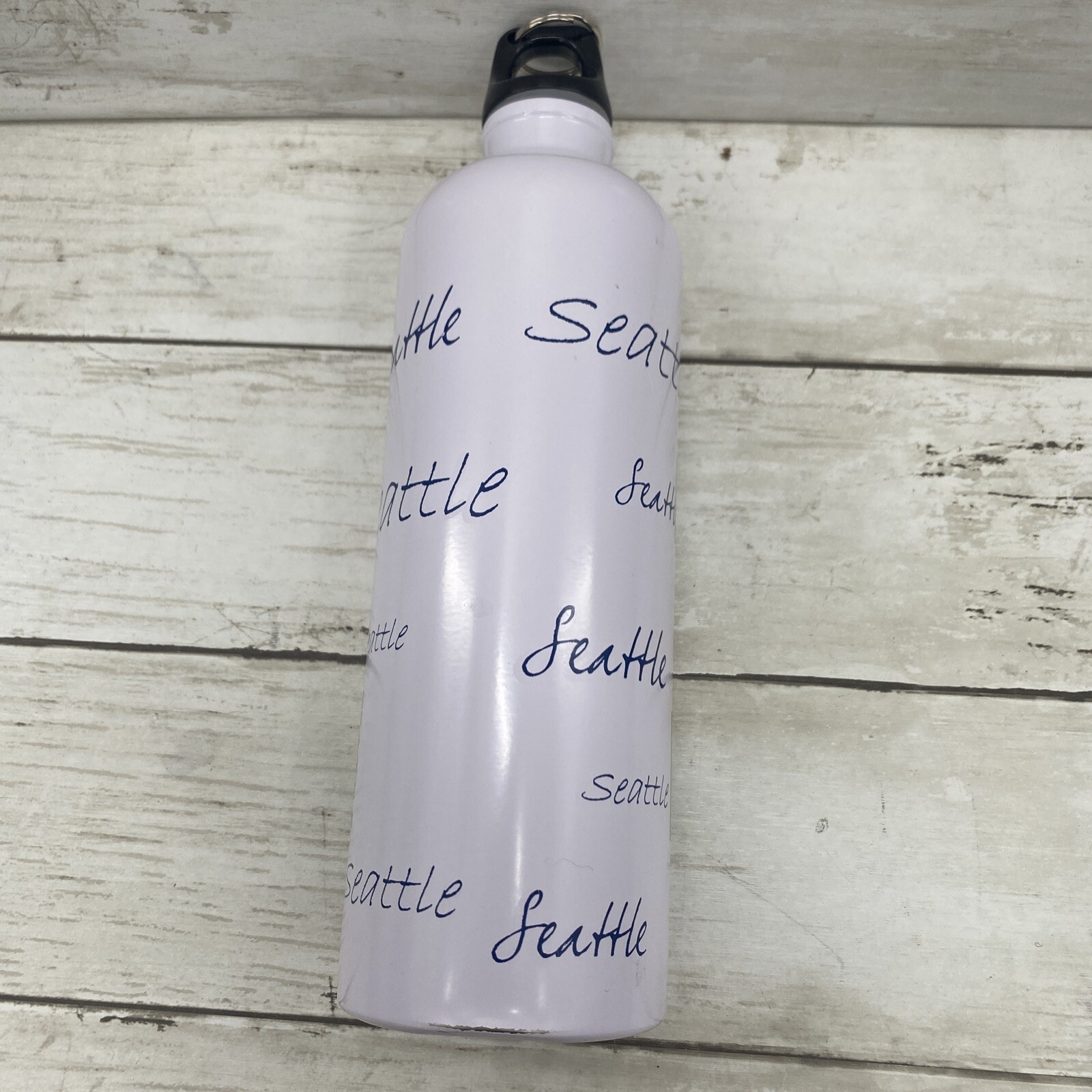 Seattle 12 Stainless Steel Water Bottle Metal Insulated Sports Drink Loop Handle