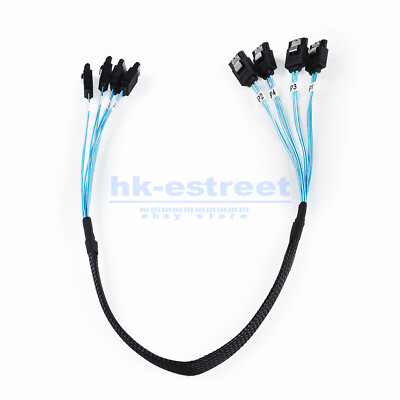 4 SATA 7pin to 4 cable SSD Hard Drive Data High Speed Breakout Splitter 50cm