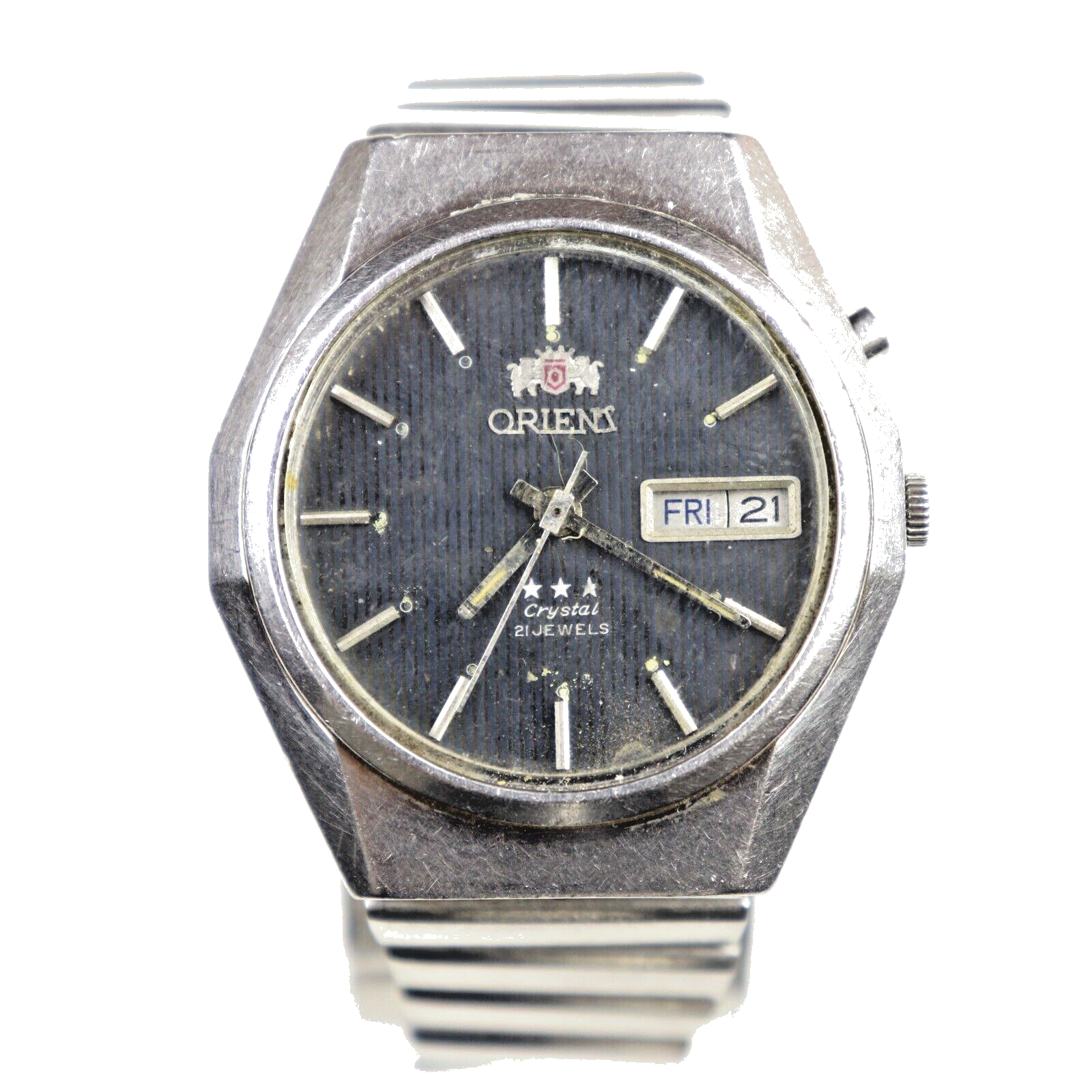 Orient 3 Star Crystal 0S469C056 Automatic 21J Striped Dial