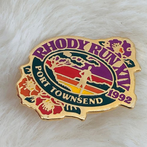 Vtg 1992 Rhody Run XIV Port Townsend WA Souvenir Enamel Race Lapel Pin