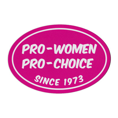 Oval Magnet, Pro Women Pro Choice Since 1973 Pink Design, 6'' x 4'' Magnet