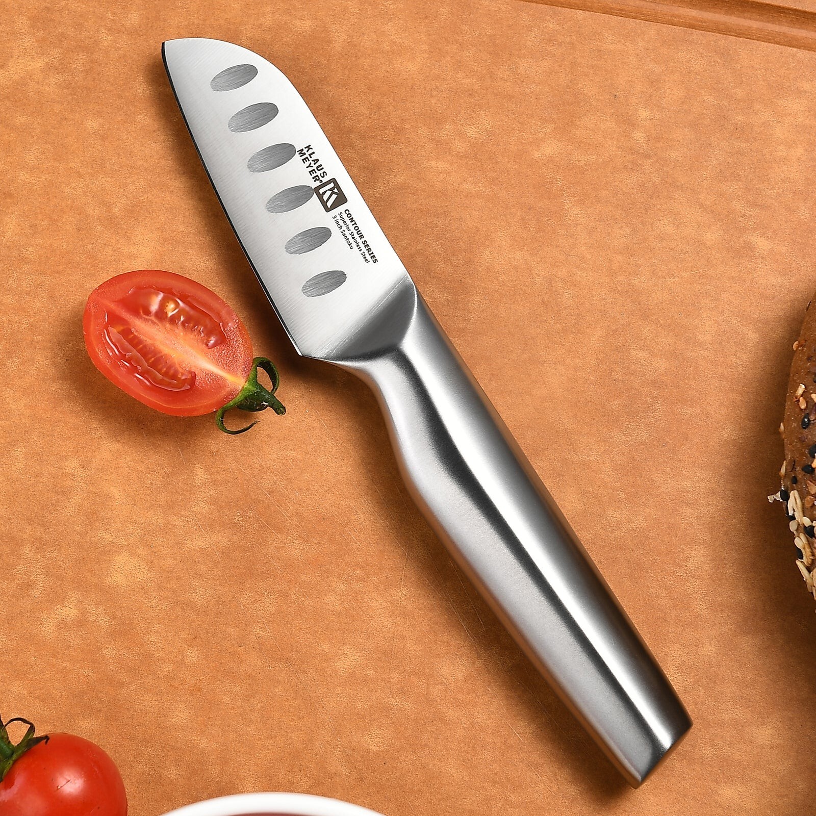 Klaus Meyer Contour Finest high carbon steel 3 inch Santoku Kitchen Chef Knife