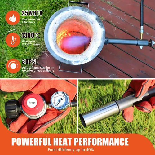 6KG Gas Melting Furnace Propane Smelting Metal Gold Copper Graphite Crucible DIY