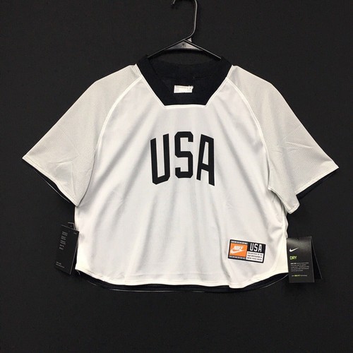 

Двусторонняя футбольная футболка Nike USA (женский размер ), белая, черная, спортивная футбольная сетка, Black - white, Nike
