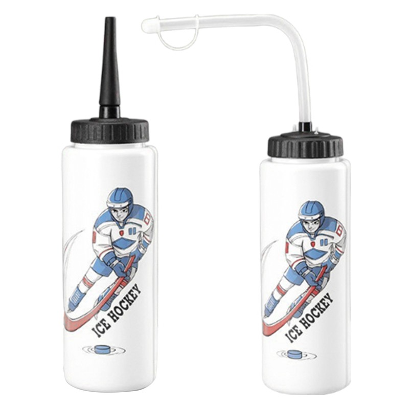 Ice Hockey Water Bottle 1 Liter Portable Sports Water Bottle with Long Spout