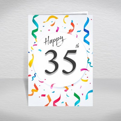 Birthday Card for Men & Women Ages 16-105 – Unisex A5 Vibrant Streamers Design