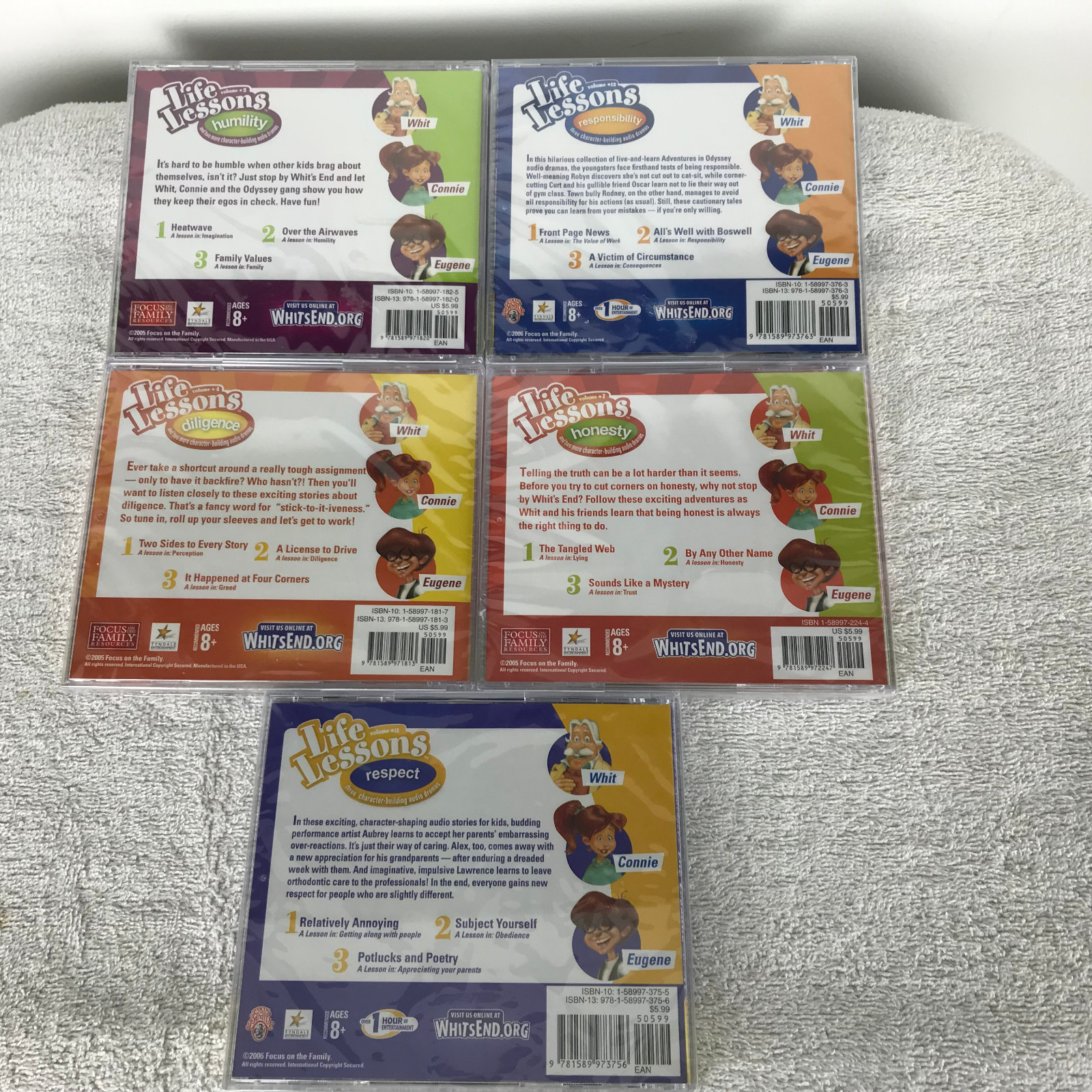 5 CD Life Lessons Adventures in Odyssey Respect Honesty Responsibility Humility