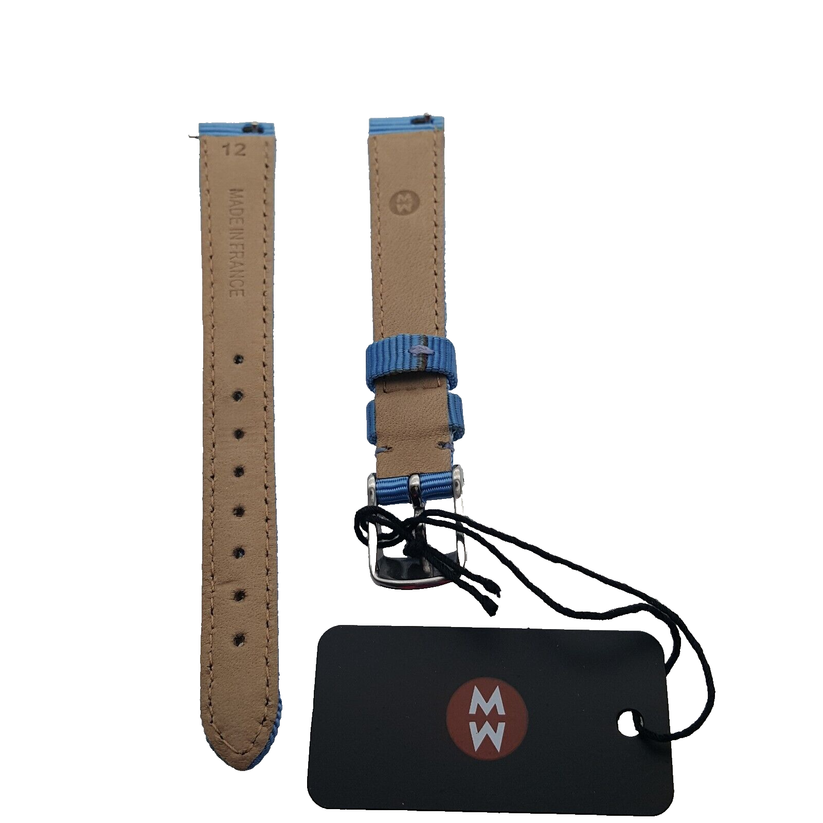 Genuine Michele 12mm Blue Grosgrain Leather Watch Band Strap New