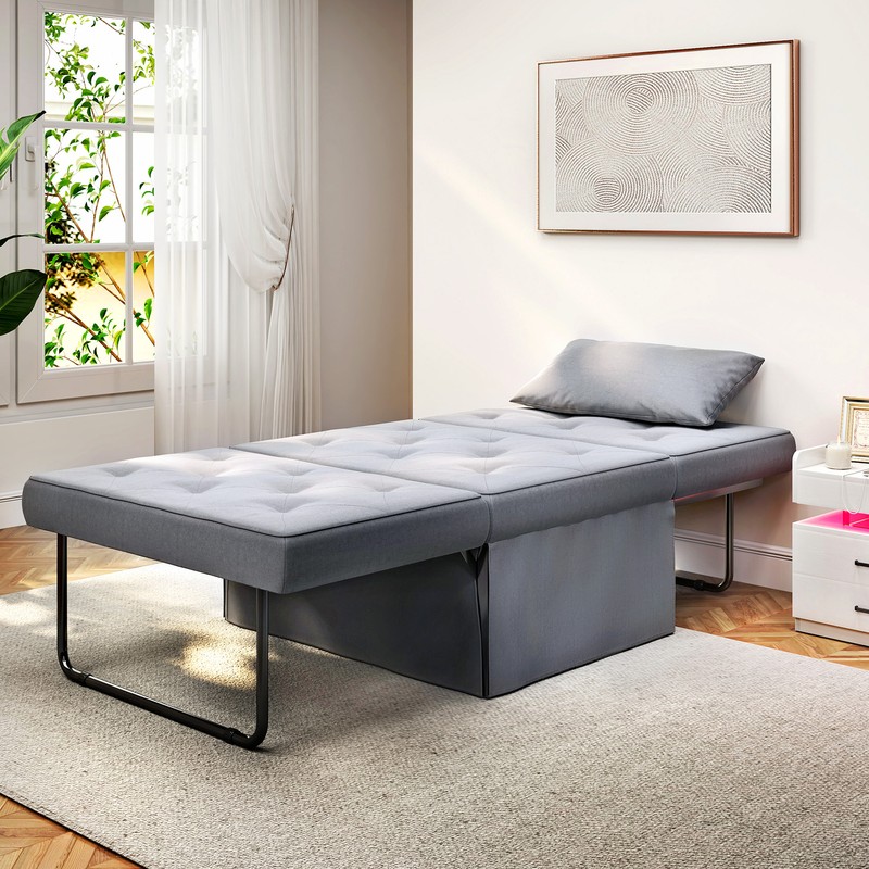 TC-HOMENY 4-in-1 Convertible Sofa Bed Lounger Recliner Sleep