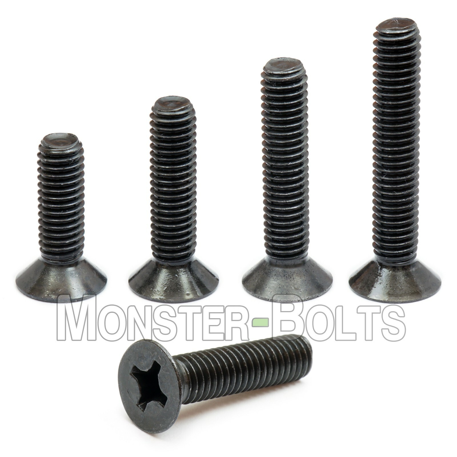 M2 Phillips Flat Head Countersunk Machine Screw, Steel w/ Black Oxide DIN 965