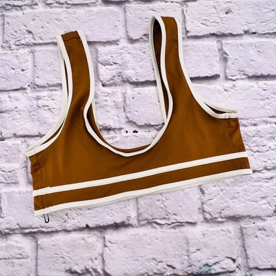 NWOT Free People Stone Fox Swim Dhalia Bikini Top Small Tan Scoop Back Beach