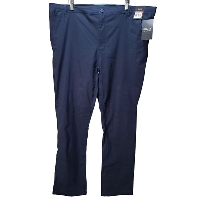 NEW GALAXY BLUE QUICK DRY ATHLETIC CHINO GOLF CASUAL PANTS 42X32 (ACT 44X32) NWT
