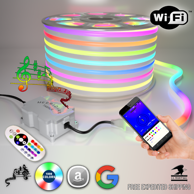 110V RGB Led Strip Lights Flexible Tape WIFI Holiday SMD 5050 uo to 110