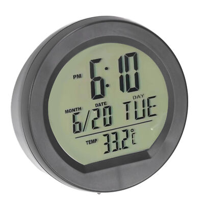Car Digital Temperature Dashboard Clock Solar Automatic Thermometer Clock New