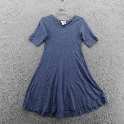 Ganni Winter Jersey Knit Dress Small Blue Womens All Cotton Casual