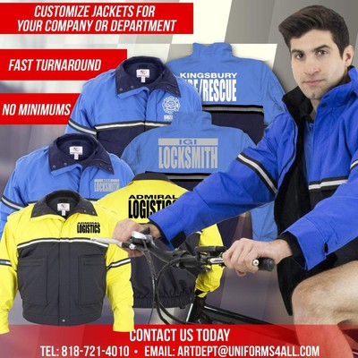 Water Proof Zip-Off Sleeve Bike Patrol Jacket with Removable Liner