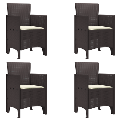 vidaXL Garden Chair 4 pcs Brown 53 x 49 x 85 cm Polypropylene