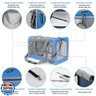 TIYOLAT Pet Carrier for Large Cats of 20 Lbs, Collapsible Carrier Bag for Big Cat or 2 Kittens,Soft Sided Puppy Carrier with Sturdy Travel Transport Strap, Adequate Ventilation, 4 Mesh Windows (Blue)