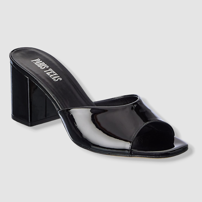 495 Paris Texas Women s Black Anja Mule Heel Shoe Size EU 40 US