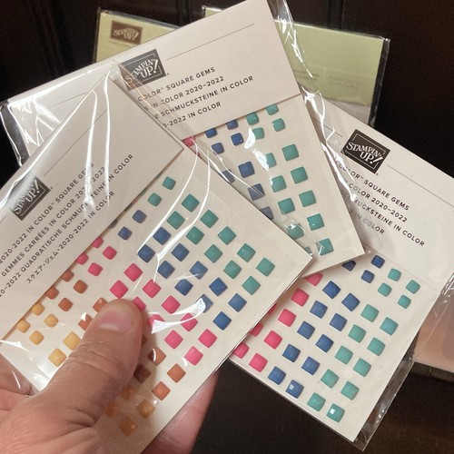 Stampin Up Crafting Supplies Rhinestones Gems Sequins Cork Self Adhesive Lot/7