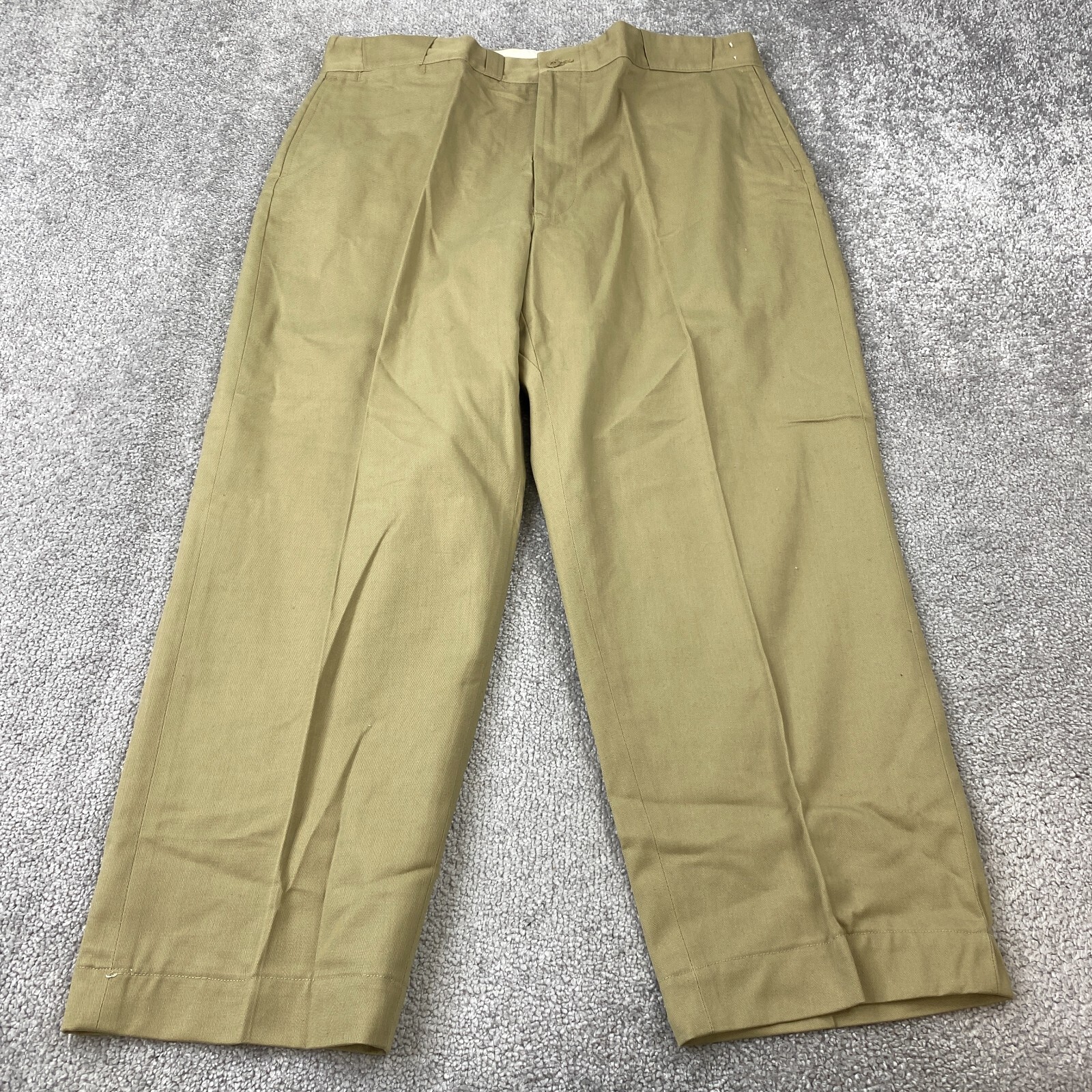 Koratron Press Free Chino Pants Men's 38x26 Tan Flat Front