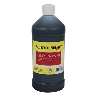 School Smart Tempera Paint, Quart, Black