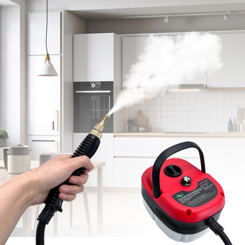 Red 2500W Handheld High Temp Steam Cleaner High Pressure Cleaning Machine HomeOp