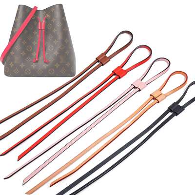 Drawstring w/Cinch Real Natural Vachetta Leather Lace for Noe Bucket BB MM Nano