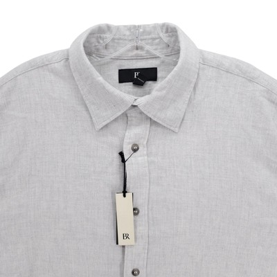 NWT BANANA REPUBLIC Men's Casual Flannel Long Sleeve Shirt Light Heather Gray XL