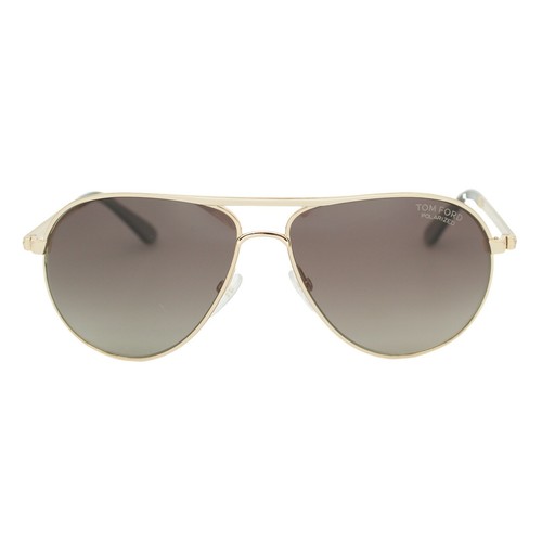 Pre-owned Tom Ford Marko 144 28d Shiny Gold Men's Bridge Sunglasses 58-13-140 W/case In Gray