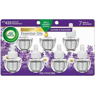 Air Wick Plug in Scented Oil Refill, 7 CT, Lavender, Air Freshener Essential Oil
